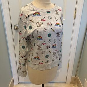 - - **DIVIDED** Cute Heather Graphic Sweatshirt Y2k